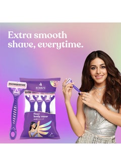BOMBAE Razor For Women, Pack Of 6 | Hair Remover For Women, Body Razor For Women | Women Razor With Aloe Vera And Vitamin E | 3-Blade Shaving Razor For Women  - Image 2