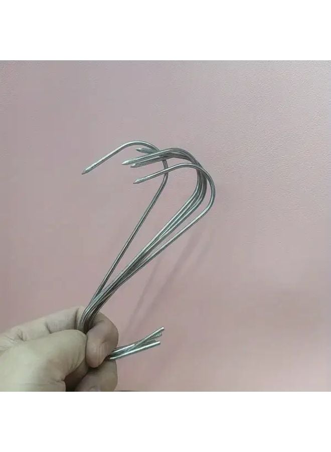 خطاف كبير من الفولاذ المقاوم للصدأ 5 قطع حامل تعليق حائطي مقاوم للصدأ للحوم والأسماك والنقانق - Image 1