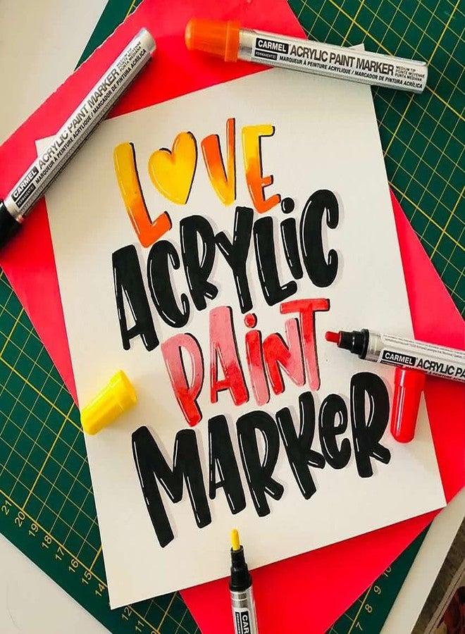 Carmel Acrylic Paint Marker Medium Tip, Pack of 2 (Black & White), Paint Pens for Rock Painting, Water-Based Paint for Paper, Cardboard, Canvas, Metal, Plastic, Glass, Wood & More - Image 3