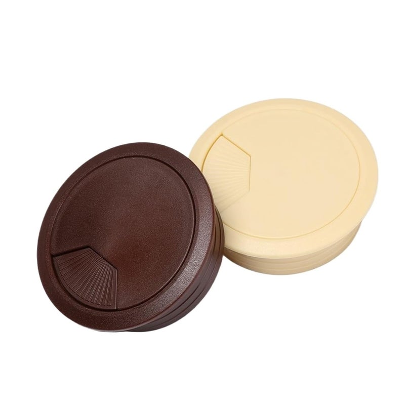 Dark Brown 60mm Desk Cable Grommet 10 Pack Wire Hole Cover Cable Management For PC Computer - Image 3
