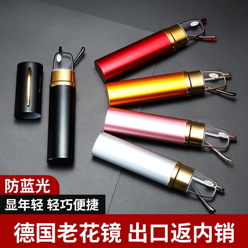 Genuine Goods Fashion Reading Glasses Men'S And Women'S Mini Portable Small Pen Holder Hd Fashion Ultra-Light Presbyopic Glasses For The Elderly - Image 2