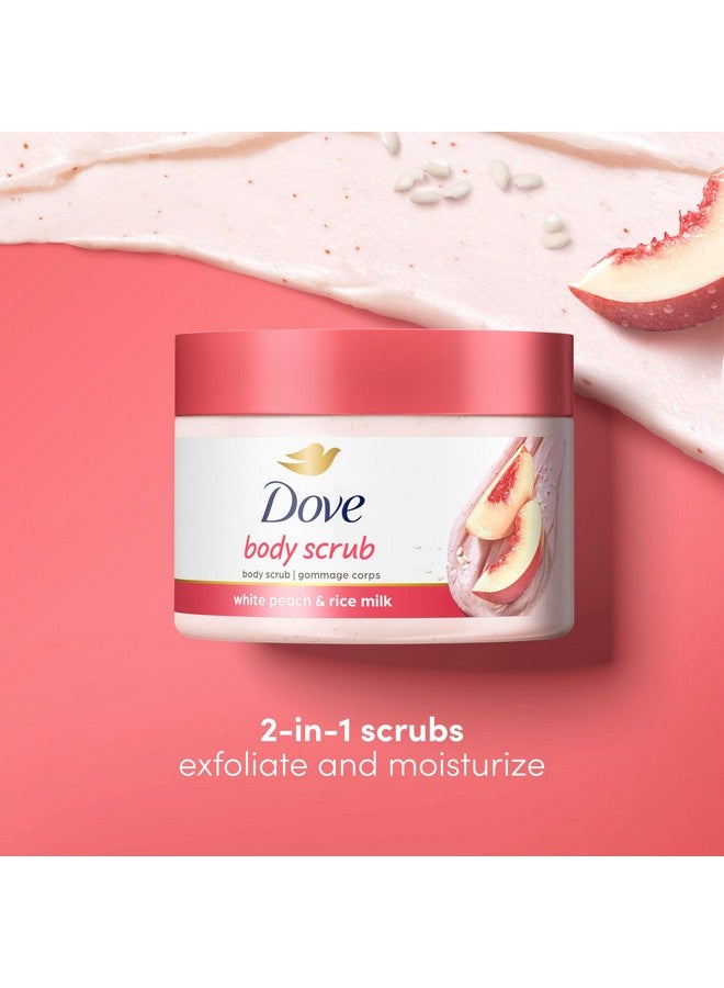 دوف مقشر الجسم دوف بالخوخ الأبيض والأرز المطحون، 3 قطع لبشرة ناعمة كالحرير ومغذية، مع ربع كريم مرطب، 10.5 أونصة - Image 2