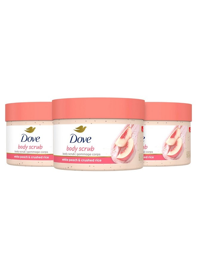 دوف مقشر الجسم دوف بالخوخ الأبيض والأرز المطحون، 3 قطع لبشرة ناعمة كالحرير ومغذية، مع ربع كريم مرطب، 10.5 أونصة - Image 1