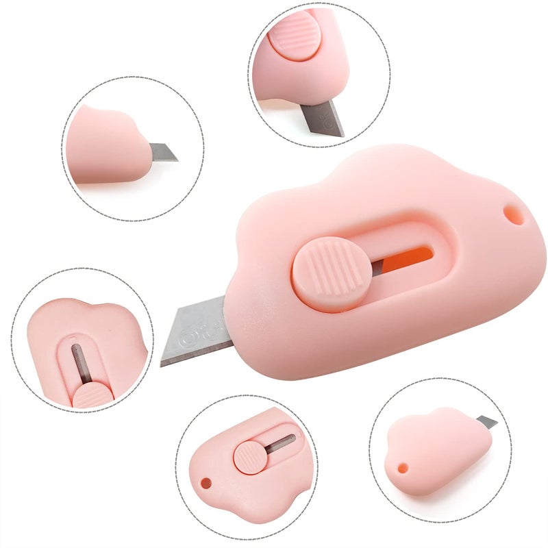 Honbay 6PCS Creative Cute Cloud Mini Utility Knives Portable Art Knife Retractable Envelope Knife Letter Opener Carton Opener Box Cutter with Hanging Hole - Image 3