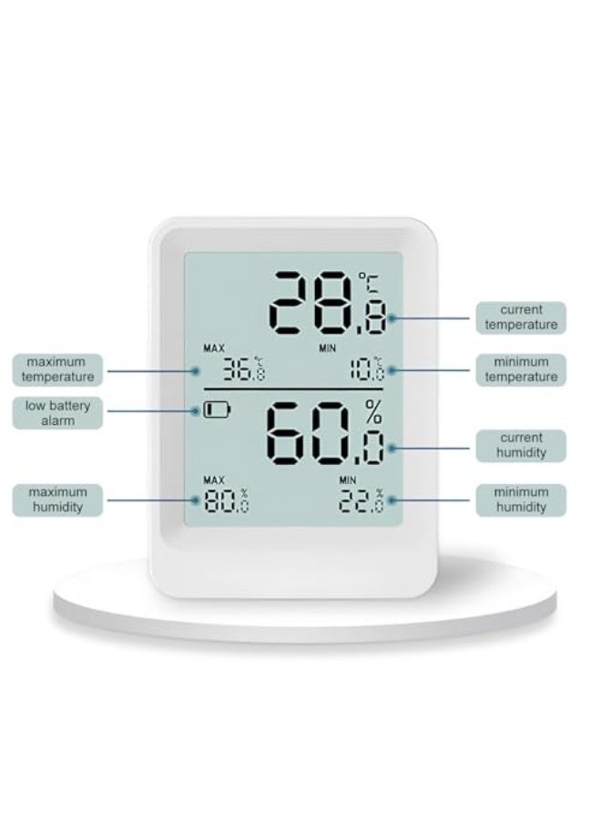 Digital Hygrometer Room Thermometer Indoor, Digital Hygrometer Thermometer with Accuracy Calibration - Room Temperature Humidity Monitor Recording Max/Min Values, LCD Display (TH1, Green) - Image 2