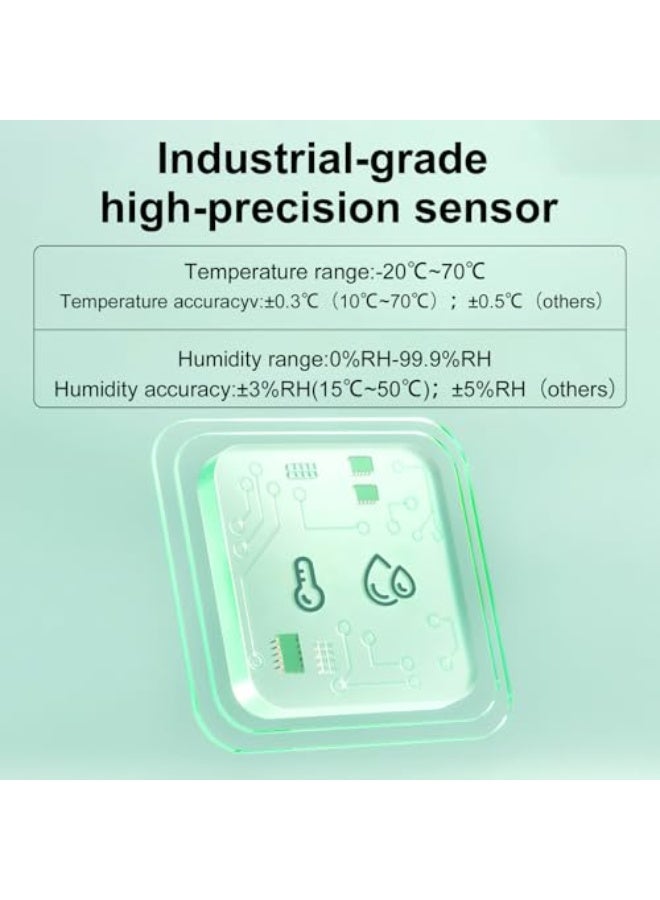 Digital Hygrometer Room Thermometer Indoor, Digital Hygrometer Thermometer with Accuracy Calibration - Room Temperature Humidity Monitor Recording Max/Min Values, LCD Display (TH1, Green) - Image 3