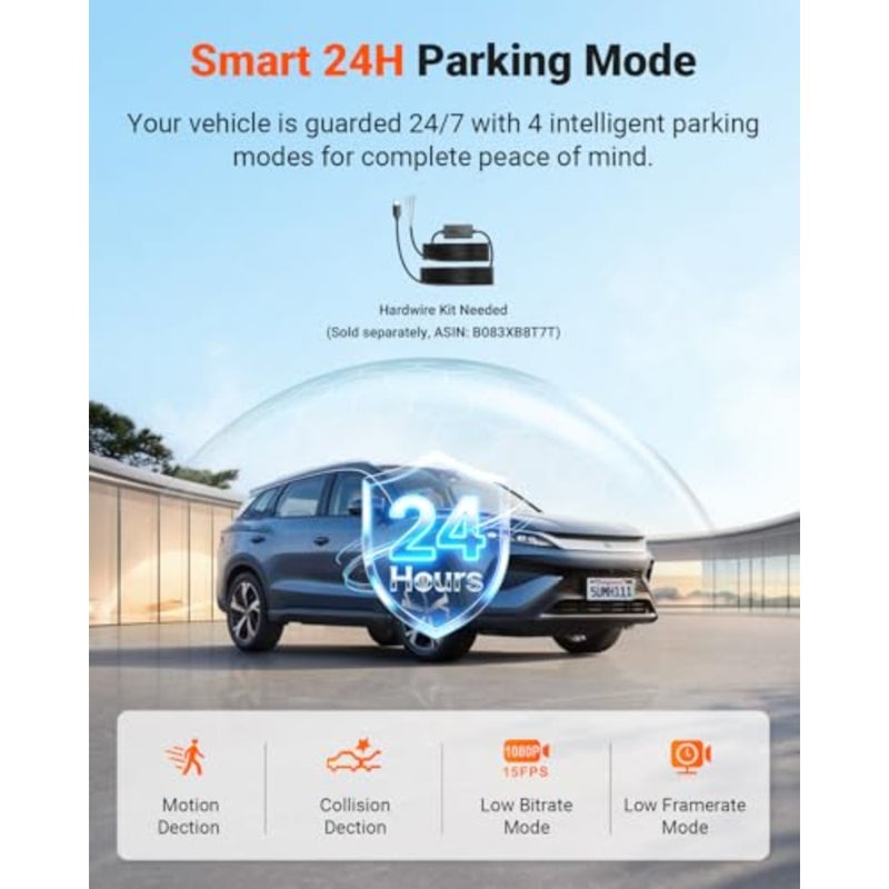 New N4 Pro S 4K 3 Channel Dash Cam, STARVIS 2 Triple Dash Cam for Cars, 4K+1080P+2.5K Front and Rear Interior, HDR IR Night Vision, Parking Mode with - Image 4