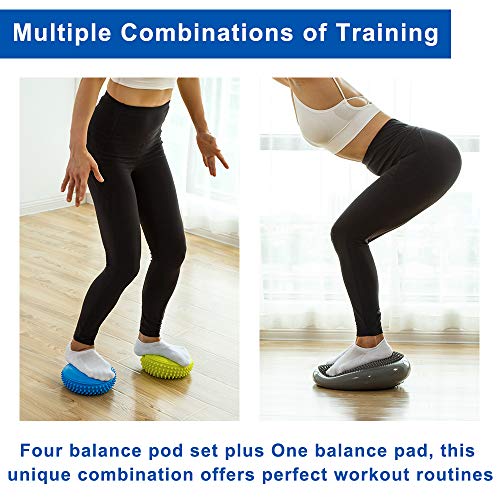 StrongTek Hedgehog Balance Pod Kit - Set of 4 Balance Pods and 1 Wobble Cushion for Core Strength, Agility, and Stability Training, Includes Air Pump, Ideal for Physical Therapy, Rehabilitation - Image 5