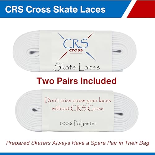 CRS Cross Figure Skate Laces. 2 Pair. White, Polyester, Stay Tight Skate Lace for Ice Skating, Figure and Roller Skates (122 Inch) - Image 2