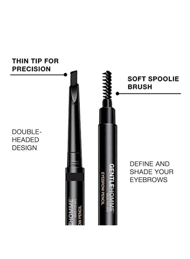 Gentlehomme Mens Eyebrow Pencil Black, Easily Shape Define Fill Eyebrows and Beard, 2 in 1 Brush and Ultra-Thin Pencil, Waterproof Smudge Proof Sweatproof, Durable and Long Lasting (Black) - Image 4
