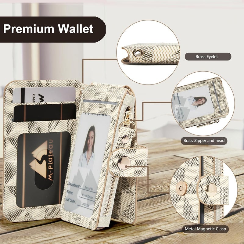M-Plateau Phone Wallet Stick On, Credit Card Holder for Women Attachable 3M Sticker,Phone Card Holder Compatible with iphone 15 pro case and Most Smartphones (off White) - Image 4