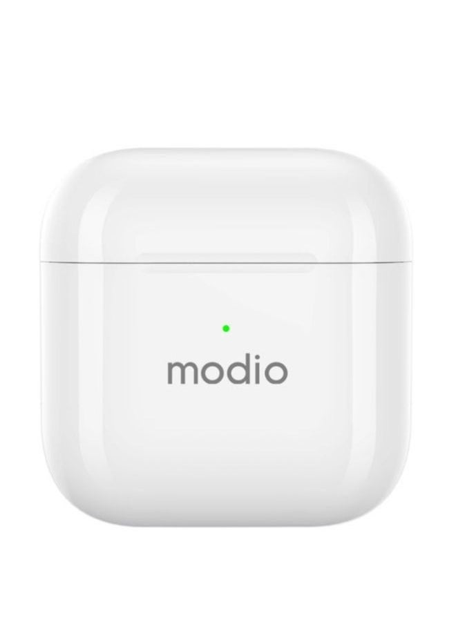 modio - ME4 True Wireless Stereo (TWS) Bluetooth Earbuds with Charging Case – In-Ear Headset with HD Sound, Touch Controls, Noise Isolation, Built-in Mic & Bluetooth 5.3 – Lightweight, Compact Design Compatible with Android & iOS for Music, Calls & More - Image 1