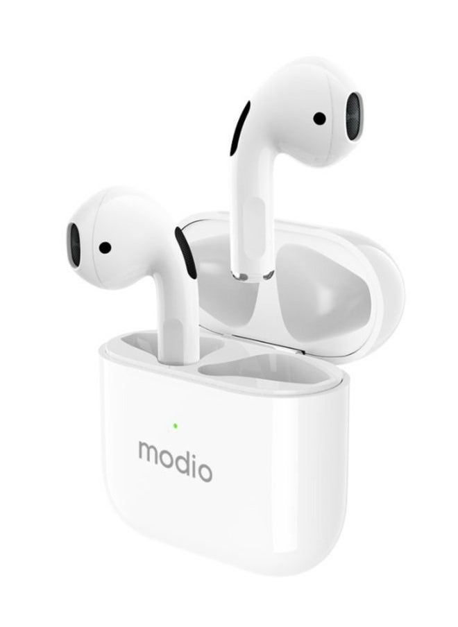 modio - ME4 True Wireless Stereo (TWS) Bluetooth Earbuds with Charging Case – In-Ear Headset with HD Sound, Touch Controls, Noise Isolation, Built-in Mic & Bluetooth 5.3 – Lightweight, Compact Design Compatible with Android & iOS for Music, Calls & More - Image 1