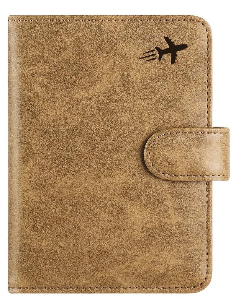 PASCACOO Passport Holder Cover Wallet RFID Blocking Leather Card Case Travel Accessories for Women Men (#Brown) - Image 1