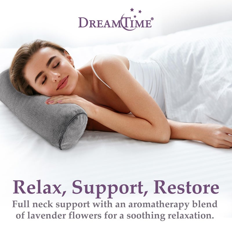 Dreamtime Neck Roll Pillow, Buckwheat Filling, Soothing Lavender Scent, Neck Pillow for Great Sleep - Image 2