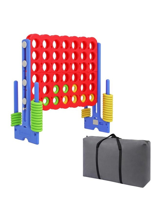 SDADI Height Adjustable Giant 4 in A Row Game, Jumbo 4-to-Score Game for Teens and Adults - Indoor Outdoor Connect Game Set with Quick Release Slider, Orange - Image 1