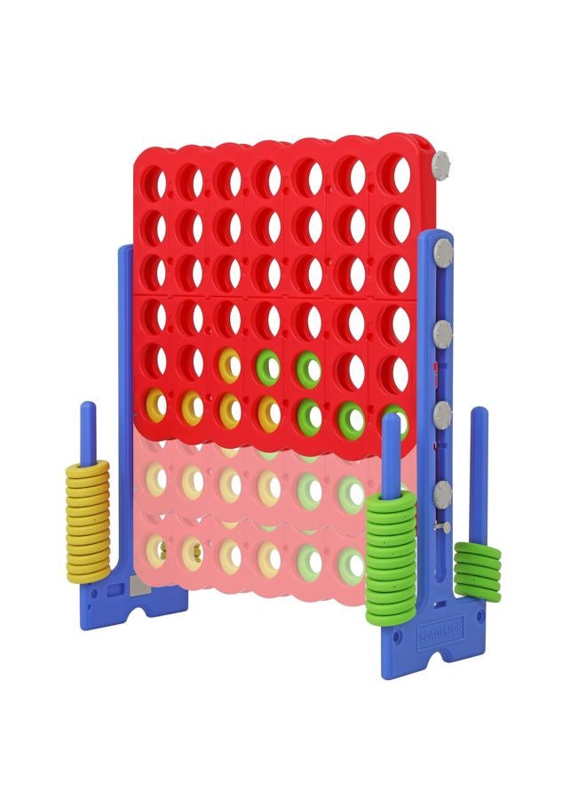 SDADI Height Adjustable Giant 4 in A Row Game, Jumbo 4-to-Score Game for Teens and Adults - Indoor Outdoor Connect Game Set with Quick Release Slider, Orange - Image 2