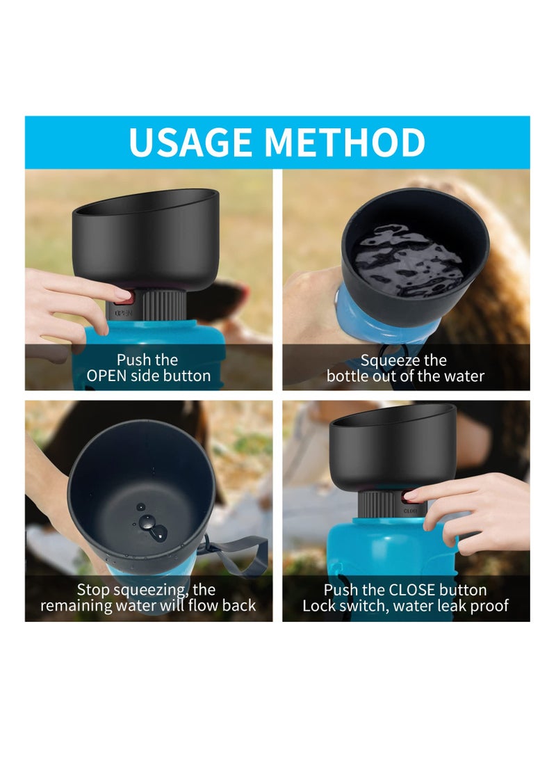 SOLARAE Water Bottle with Backpack Buckle, 500ml Leak Proof Pet Travel Water Bottle BPA Free Dog Drinking Bottle Portable Outdoor Walking Hiking Travel Drink, Food Grade Plastic Pet - Image 4