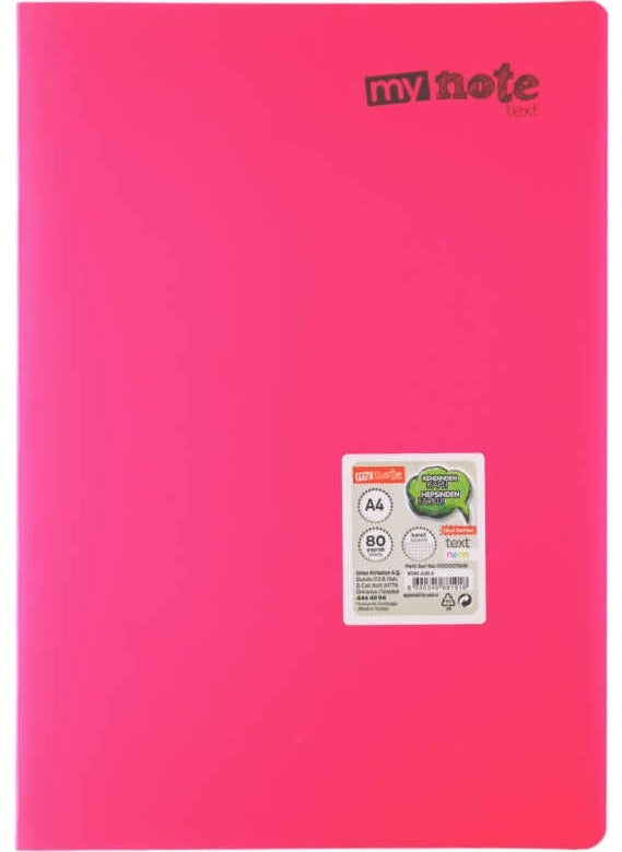 Mynote Text Neon A4 80 Sheets Plastic Cover Notebook  - Image 5