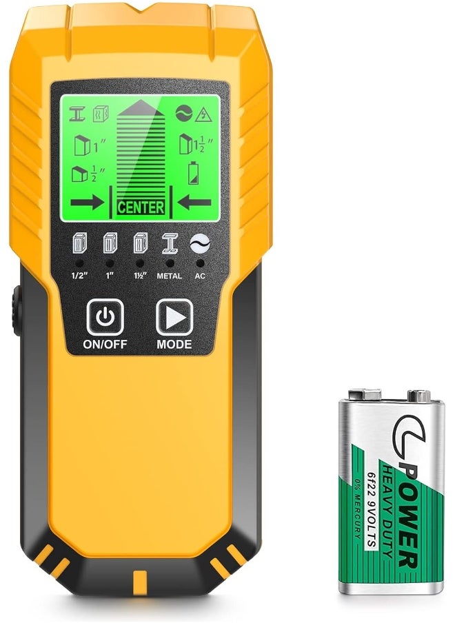 Stud Finder Wall Scanner Detector - 5 in 1 Electronic Wall Wood Metal Stud Locator Edge Center Sensor Beam for Live AC Wire Pipe Metal Lumber Joist Drywall Framing Detection