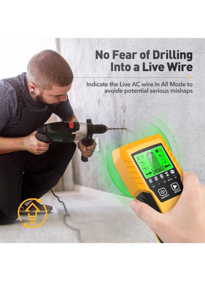 Stud Finder Wall Scanner Detector - 5 in 1 Electronic Wall Wood Metal Stud Locator Edge Center Sensor Beam for Live AC Wire Pipe Metal Lumber Joist Drywall Framing Detection