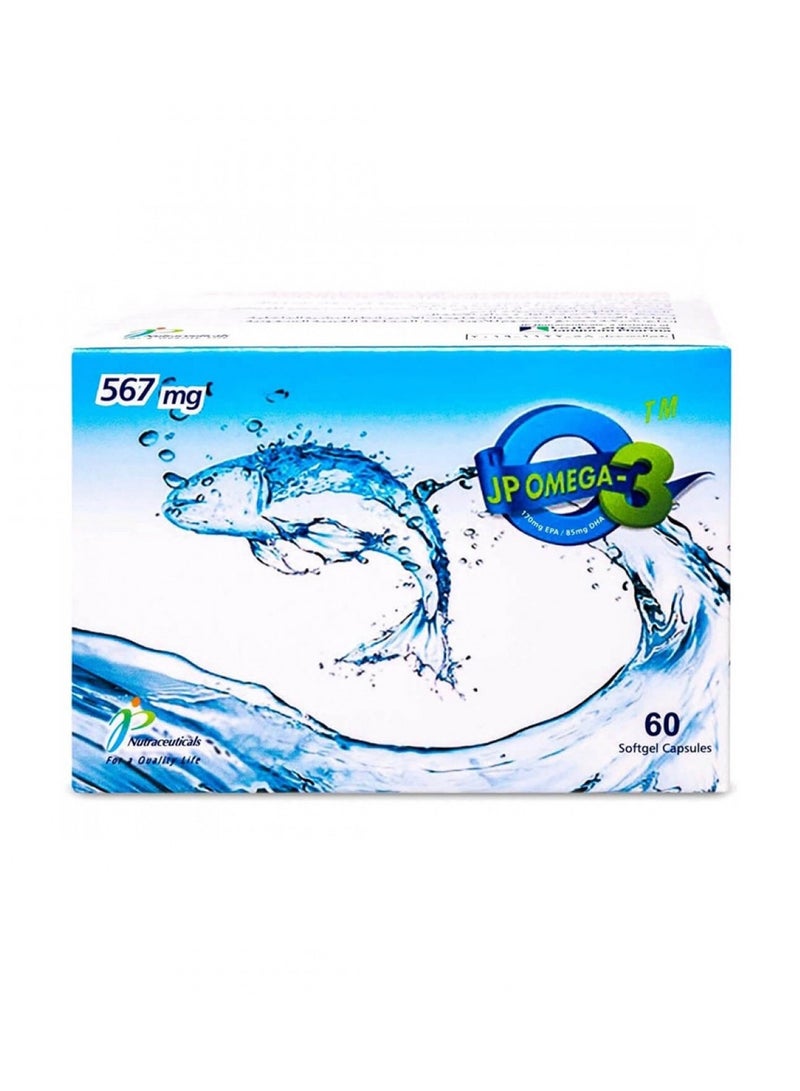 جمجوم فارما كبسولات أوميجا 3 من جيه بي بتركيز 567 ملغ، 30 كبسولة