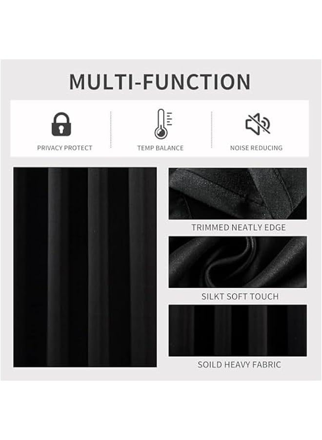 TRASSLE Blackout Curtains for Bedroom and Living Room - 2 Panels Set Thermal Insulated Room Darkening Curtains  - Image 3