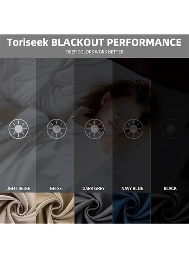 TRASSLE Blackout Curtains for Bedroom and Living Room - 2 Panels Set Thermal Insulated Room Darkening Curtains  - Image 4