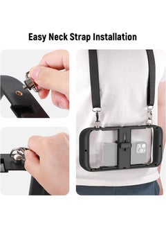 Neewer NEEWER PA025 Smartphone Video Rig with Mobile Phone Cord for Hanging, Phone Cage Phone Stabiliser Vlogging Cage with Accessory Shoe Tripod Mount for TikTok/YouTube, Compatible with iPhone Samsung  - Image 3