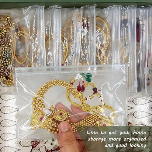 pristu Multipurpose Storage Pouch Jewellery Pouch Makeup Pouch Travel Accessories Pouch Jewellery Organiser Zip Lock Pouch Cosmetic Organizer Storage Organizer Stationery Pouch (30) - Image 3