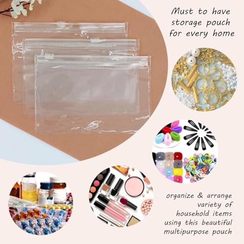 pristu Multipurpose Storage Pouch Jewellery Pouch Makeup Pouch Travel Accessories Pouch Jewellery Organiser Zip Lock Pouch Cosmetic Organizer Storage Organizer Stationery Pouch (30) - Image 4