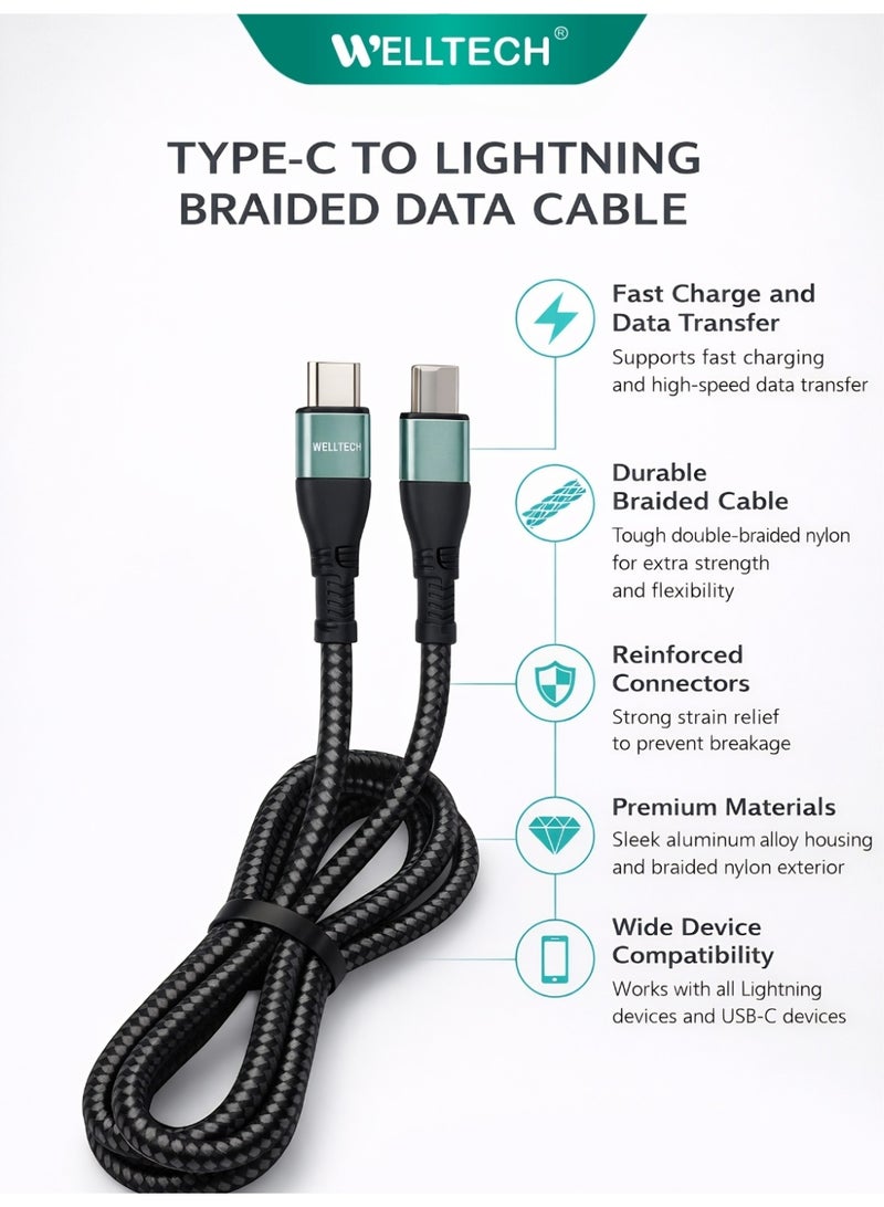 WELLTECH Type C to Lightning Fast Charging Cable iPhone Power Delivery High Speed Data Sync Durable Charging Cord for iPhone 14 13 12 WELLTECH STAR85 - Image 4