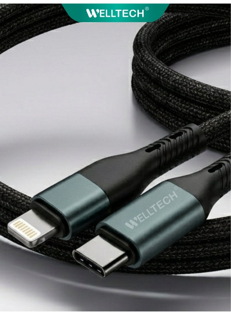 WELLTECH Type C to Lightning Fast Charging Cable iPhone Power Delivery High Speed Data Sync Durable Charging Cord for iPhone 14 13 12 WELLTECH STAR85 - Image 1