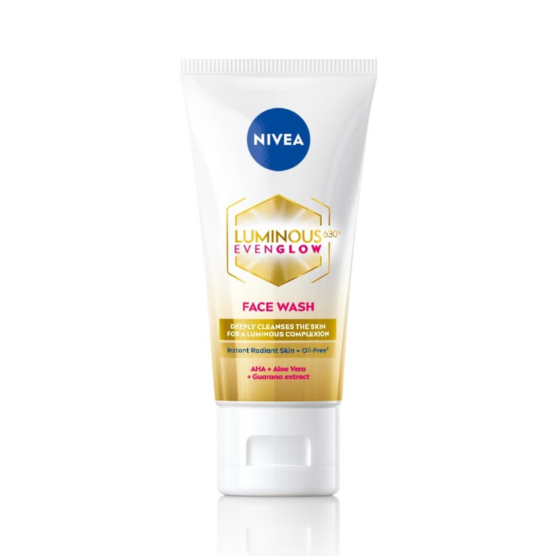 Nivea NIVEA Luminous Even Glow Face wash with an oil free formula infused with AHA Aloe vera Guarana Extracts Deeply cleanses for Normal Sensitive Skin For Women Men 50ml - Image 1