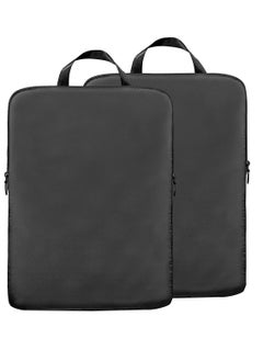 Excefore Compression Packing Cubes for Travel, 2 Pack Expandable Storage Bag, Ultralight Luggage Packing Organizers Compression Cubes for Suitcases Backpack, black  - Image 1