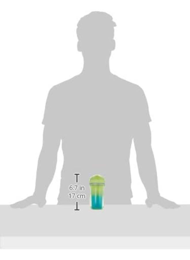 Chicco Insulated Rim Spout Trainer Spill-Free Baby Sippy Cup, 9 oz. in Green/Teal Ombre - Two Pack - Image 3