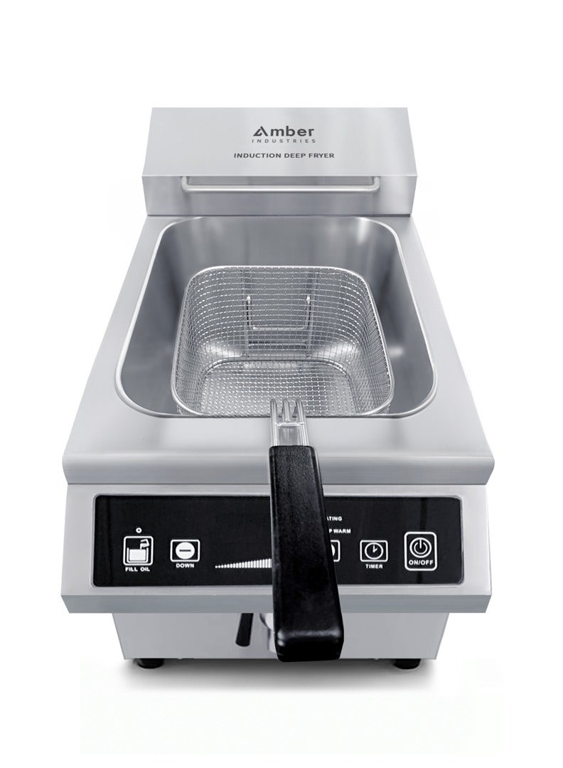 صناعات العنبر مقلاة كهربائية عميقة تعمل بالحث الحراري من Amber INDUSTRIES، مصنوعة من الفولاذ المقاوم للصدأ، للمطابخ التجارية - خزان واحد  - Image 2