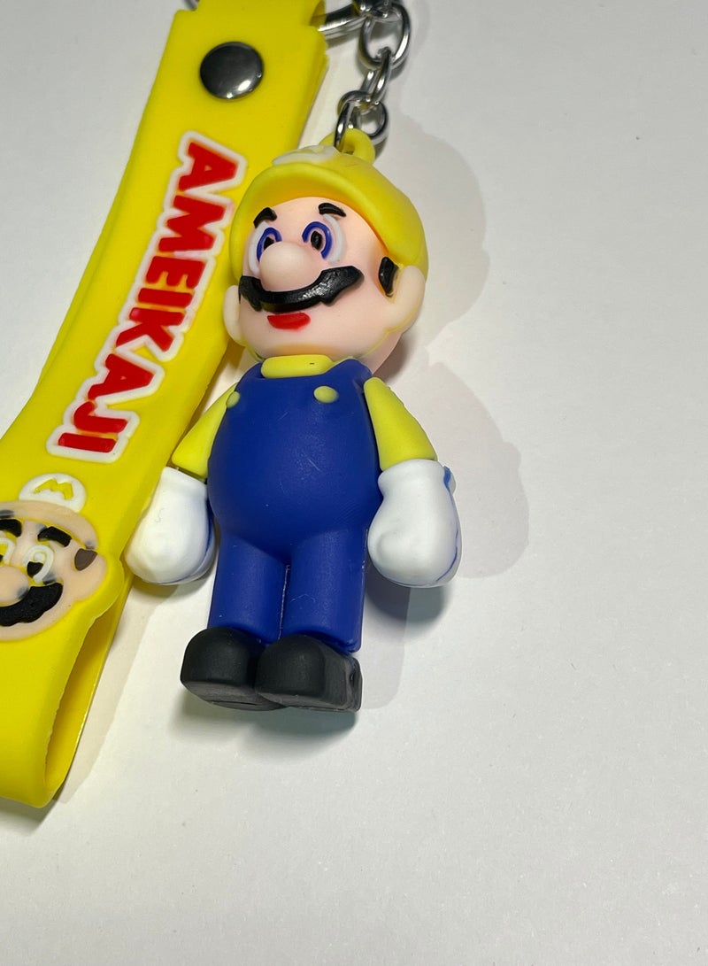 Generic Distinguished cartoon keychain cute accessory Super Mario character keychain with ribbon suitable for car wallet and bag nice creative gift - Image 2