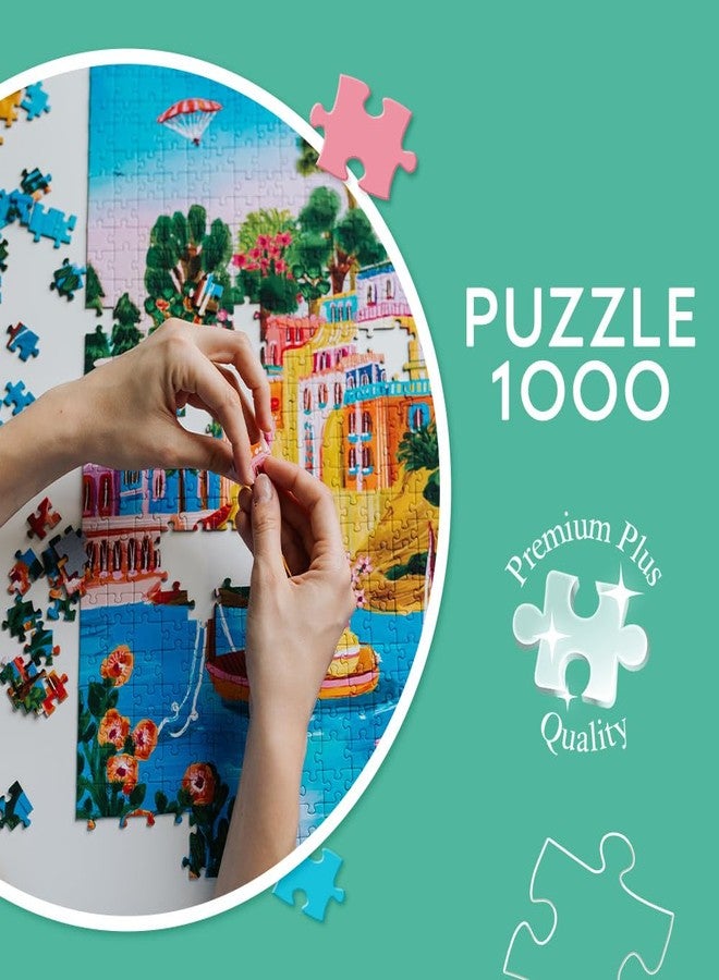 تريفل تريفيل بريميوم بلس كواليتي - أحجية فن الألوان: لا يوجد مكان مثل المنزل - 1000 قطعة، سلسلة ملونة، قطع متطابقة تمامًا، للبالغين والأطفال من 14 عامًا - Image 3