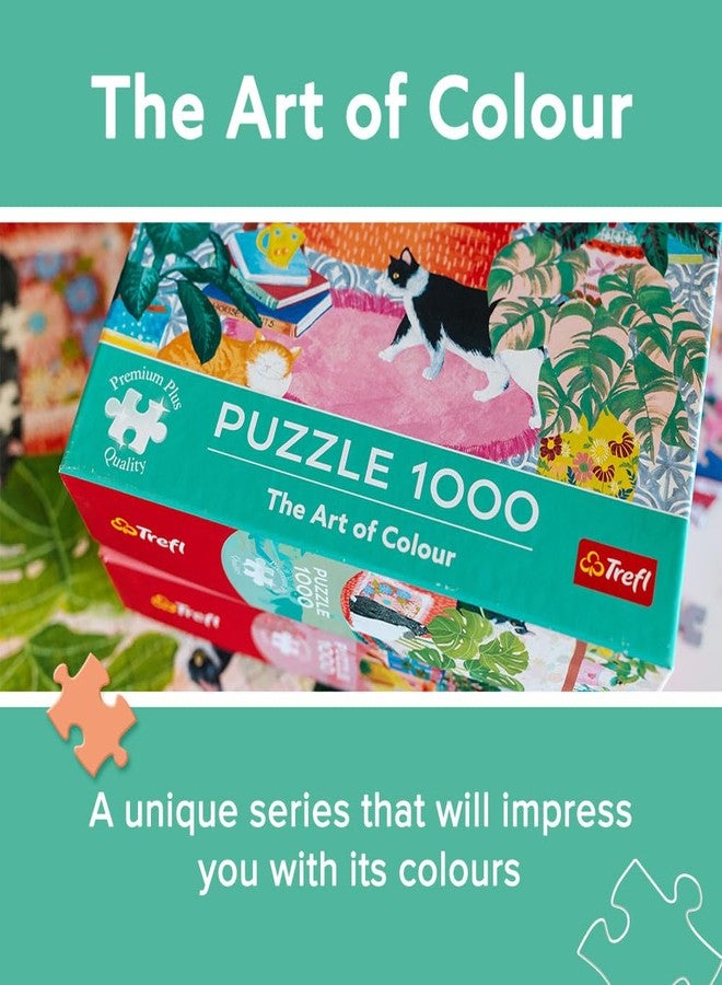 تريفل تريفيل بريميوم بلس كواليتي - أحجية فن الألوان: لا يوجد مكان مثل المنزل - 1000 قطعة، سلسلة ملونة، قطع متطابقة تمامًا، للبالغين والأطفال من 14 عامًا - Image 4