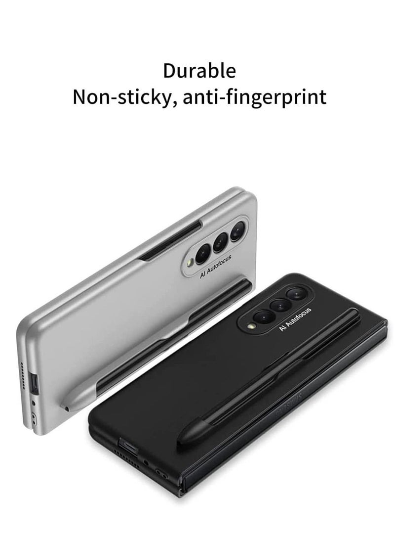 Case for Samsung Fold 3, Slim PC Fold 3 Case with Pen Holder, Ultra-Thin Designed for Samsung Galaxy Z Fold 3 5G Case