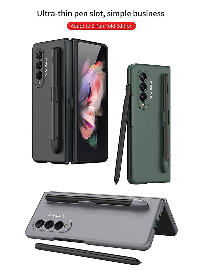 Case for Samsung Fold 3, Slim PC Fold 3 Case with Pen Holder, Ultra-Thin Designed for Samsung Galaxy Z Fold 3 5G Case