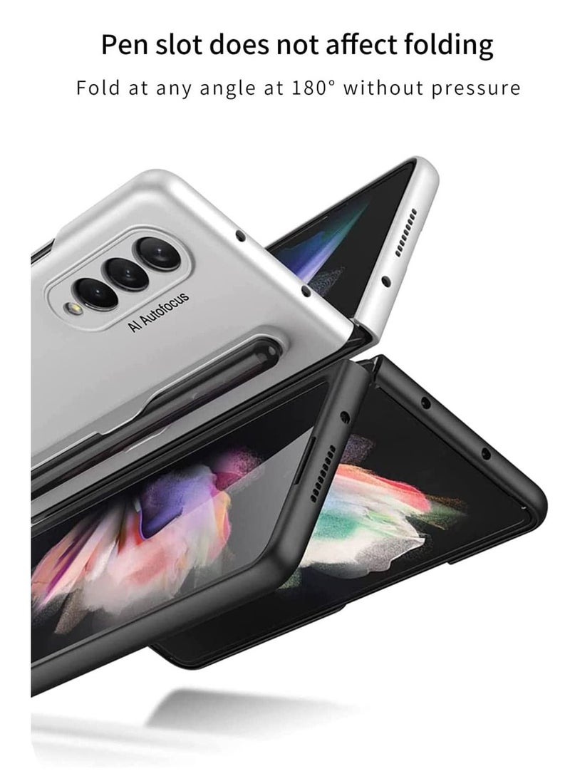 Case for Samsung Fold 3, Slim PC Fold 3 Case with Pen Holder, Ultra-Thin Designed for Samsung Galaxy Z Fold 3 5G Case