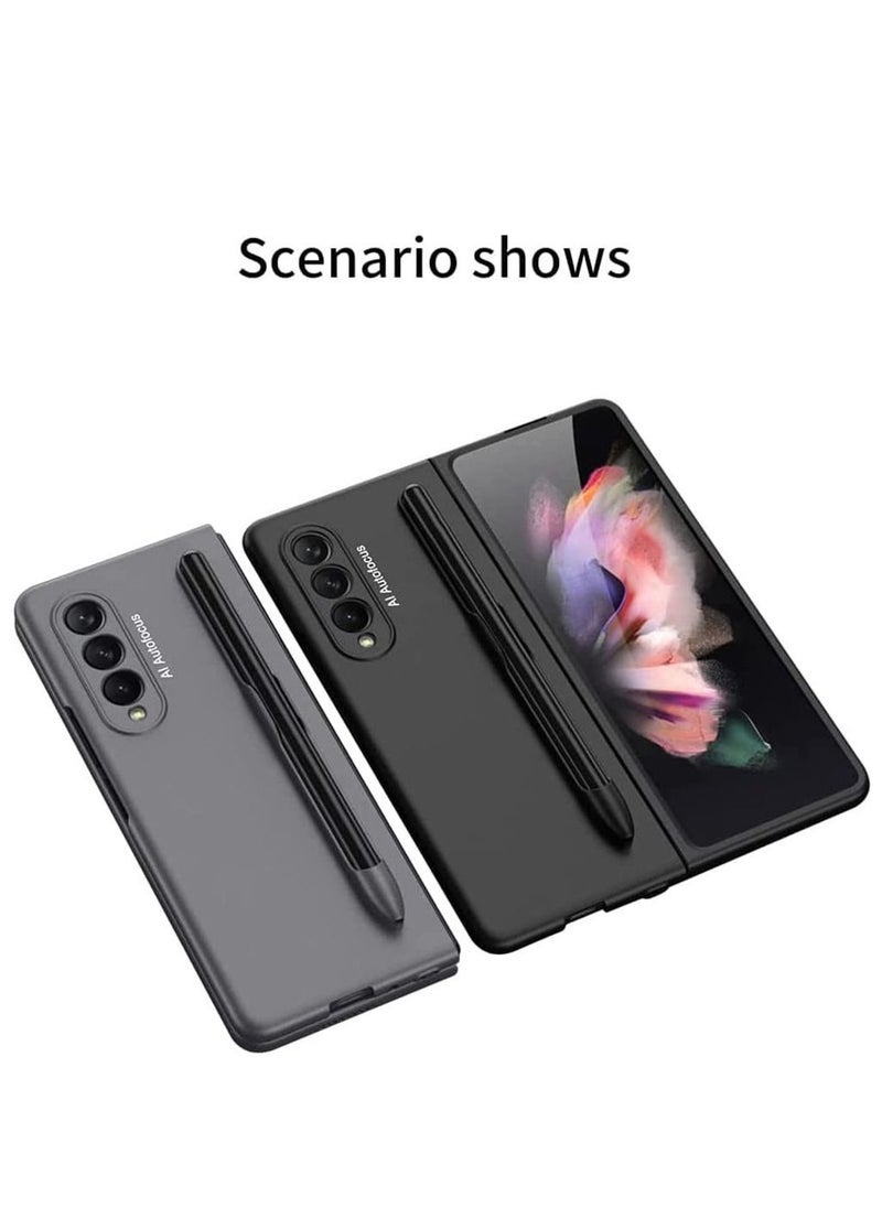 Case for Samsung Fold 3, Slim PC Fold 3 Case with Pen Holder, Ultra-Thin Designed for Samsung Galaxy Z Fold 3 5G Case