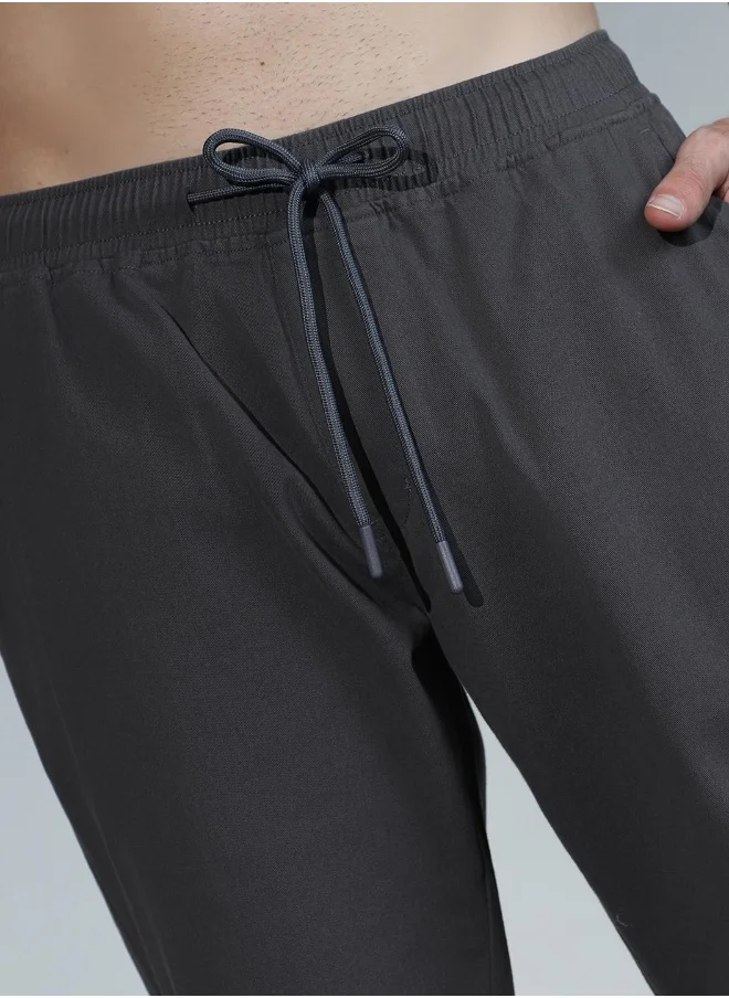 Hubberholme Dark Grey Pants For Men