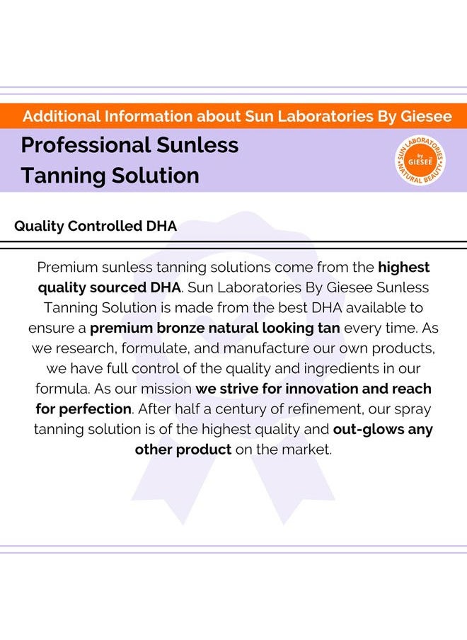 Sun Laboratories by Giesee Sun Laboratories By Giesee Ultra Dark Spray Tan Solution 1/2 Gallon - Professional Sunless Tanning Spray for Airbrush Tan, Self Tanner Mist, Sun Tanning Lotion, Fake Tan  - Image 4