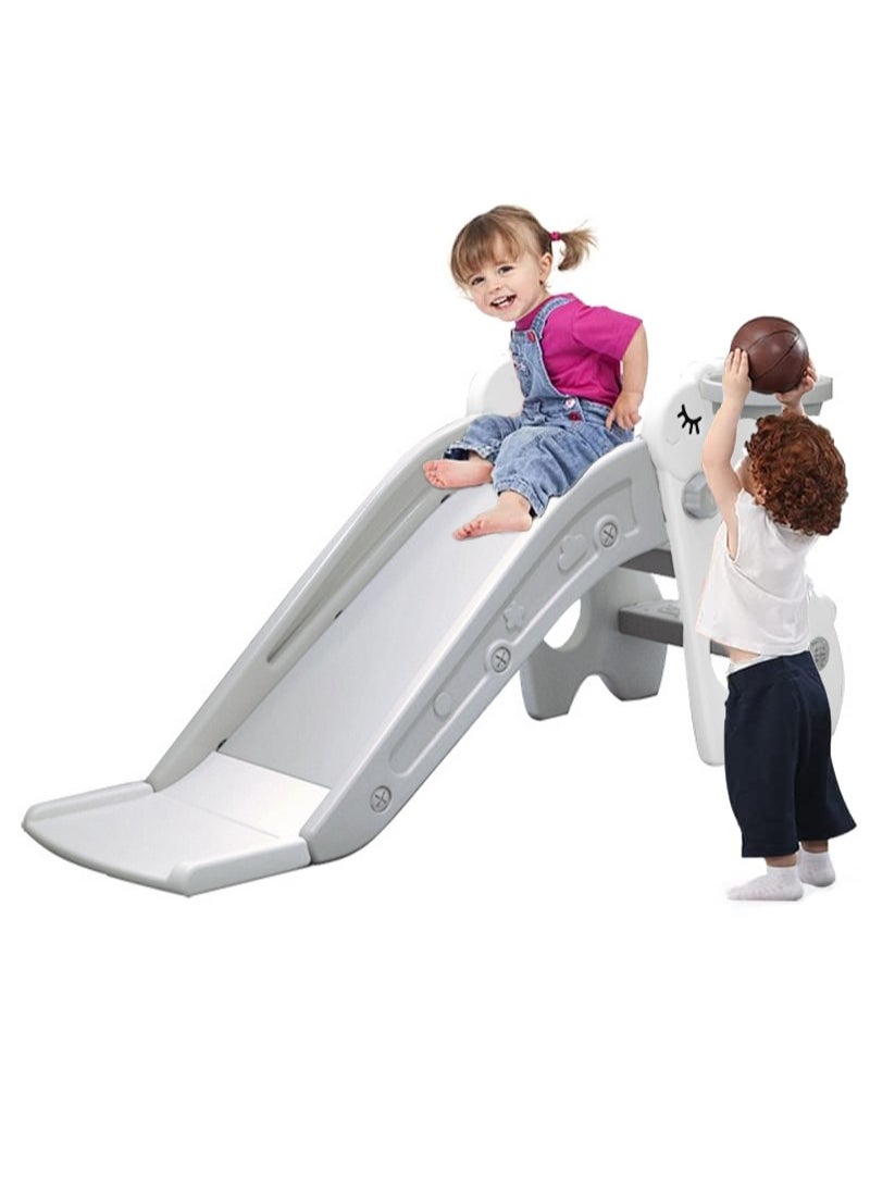 Glanfen Children's Slide Indoor Household Small Kids Slide for Toddlers Folding Indoor Freestanding Slide Easy Assemble Children Climber Playset Toy Climber Freestanding Toddler Slide Basketball Hoop  - Image 1