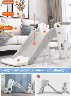 Glanfen Children's Slide Indoor Household Small Kids Slide for Toddlers Folding Indoor Freestanding Slide Easy Assemble Children Climber Playset Toy Climber Freestanding Toddler Slide Basketball Hoop  - Image 2