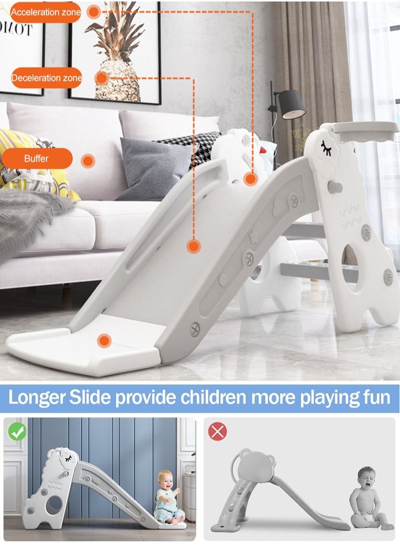Glanfen Children's Slide Indoor Household Small Kids Slide for Toddlers Folding Indoor Freestanding Slide Easy Assemble Children Climber Playset Toy Climber Freestanding Toddler Slide Basketball Hoop  - Image 2