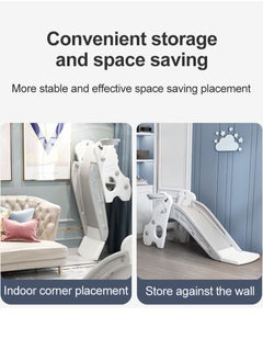 Glanfen Children's Slide Indoor Household Small Kids Slide for Toddlers Folding Indoor Freestanding Slide Easy Assemble Children Climber Playset Toy Climber Freestanding Toddler Slide Basketball Hoop  - Image 5